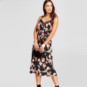 XXL Midi Floral Satin Slip Dress